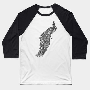 Peacock Zentangle Baseball T-Shirt